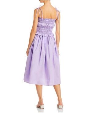 Free People Lilac Ruffled Smocked Midi Dress
